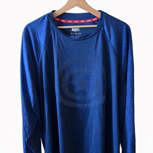 Marvel Royal Blue Long Sleeve Men's Tee